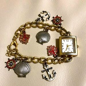 Beautiful Nautical Seashell Charm Bracelet Watch